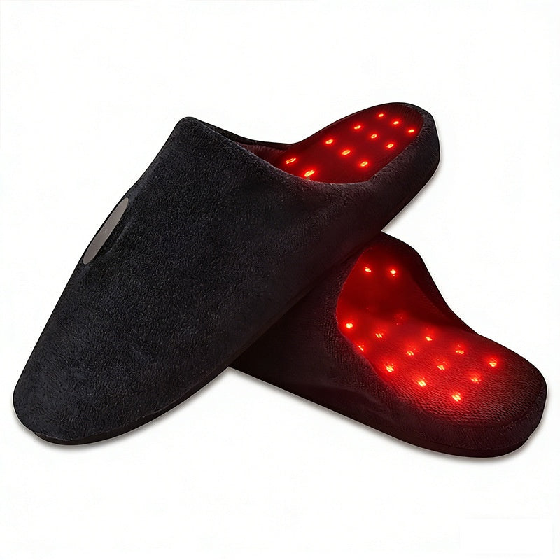 Red Light Heated Slippers, Rechargeable Foot Warmer Shoes