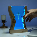 Cross Night Light, Resin Desk Decor with Glowing Light