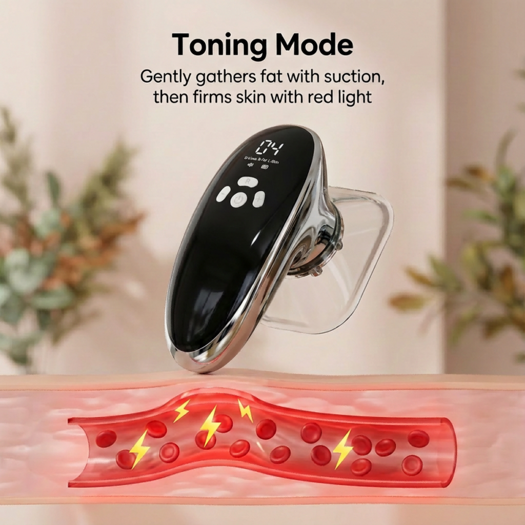 Electric Cupping Massager with 4 Cups for Face and Body