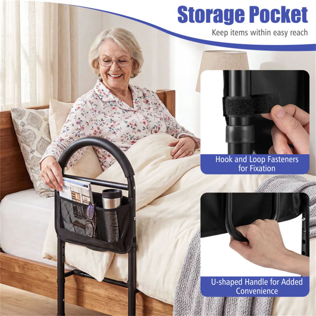Height Adjustable Bed Assist Rail for Elderly Adults
