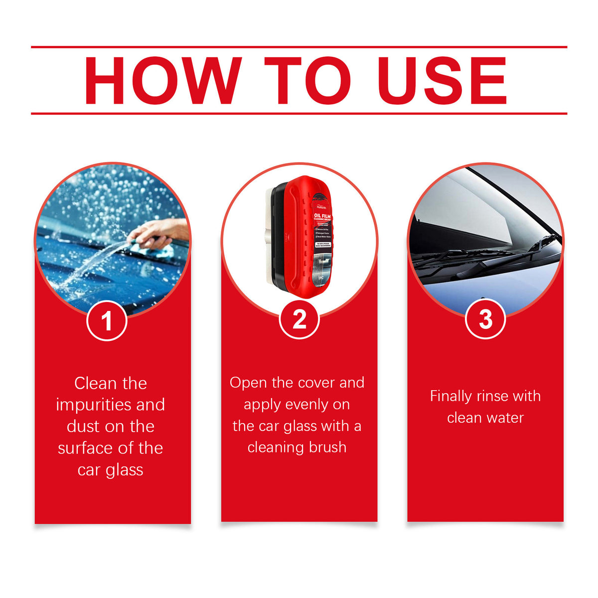 Car Glass Oil Film Cleaner Brush, Windshield Cleaner Tool