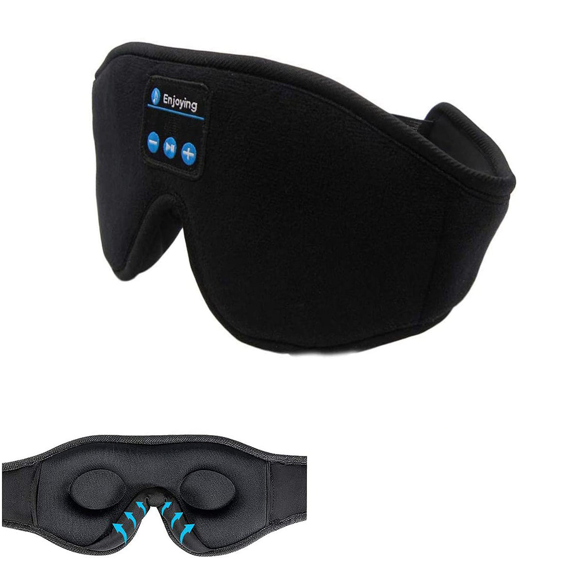 Bluetooth Sleep Mask with Built-in Speakers, Blackout