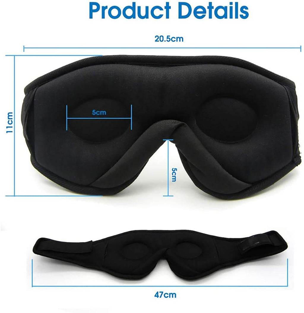 Bluetooth Sleep Mask with Built-in Speakers, Blackout