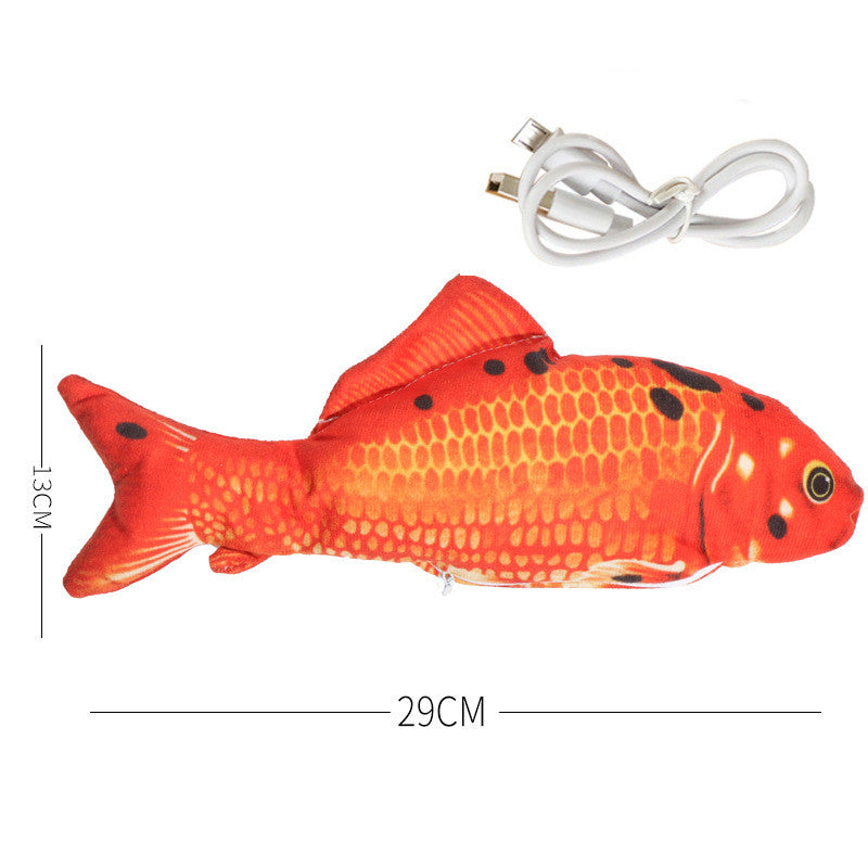 Flopping Fish Cat Toy, USB Rechargeable Moving Fish Plush