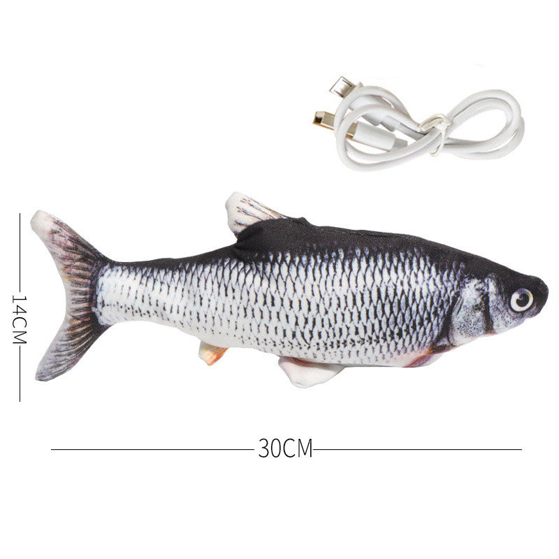 Flopping Fish Cat Toy, USB Rechargeable Moving Fish Plush