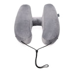 Hooded Travel Pillow, H-Shaped Inflatable Neck Pillow