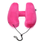 Hooded Travel Pillow, H-Shaped Inflatable Neck Pillow