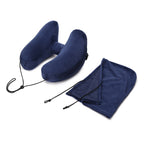Hooded Travel Pillow, H-Shaped Inflatable Neck Pillow