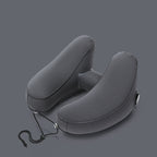 Hooded Travel Pillow, H-Shaped Inflatable Neck Pillow