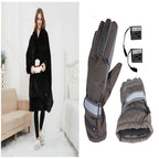 USB Heated Wearable Blanket Hoodie, Oversized Sherpa Heated Robe