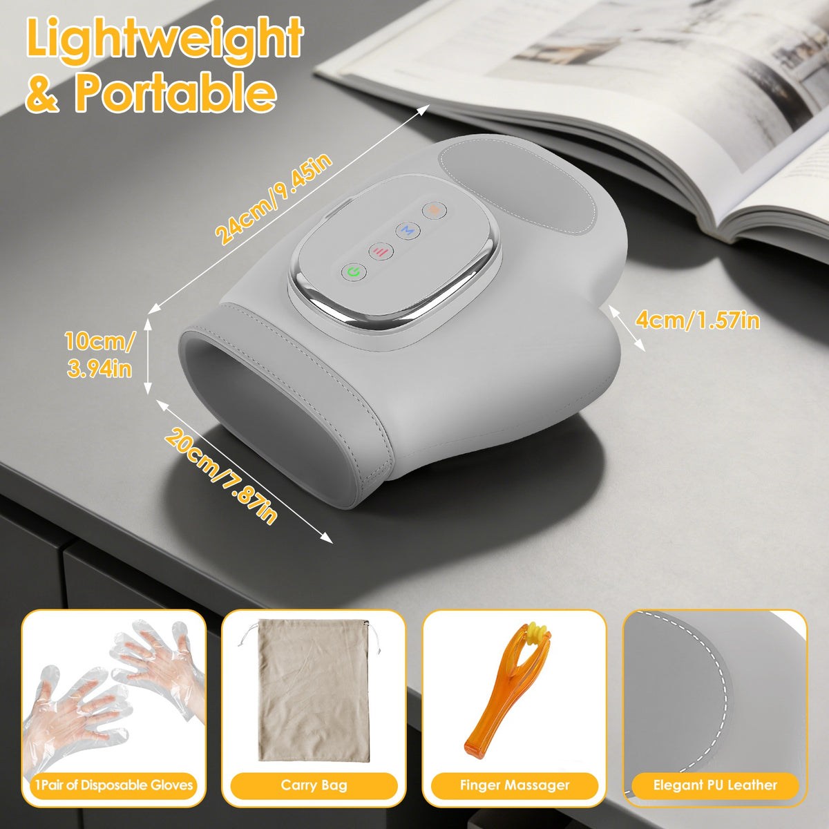 Heated Hand Massager with Compression, Cordless, 14 Airbags