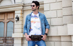 Men's Leather Waist Bag Crossbody Chest Bag