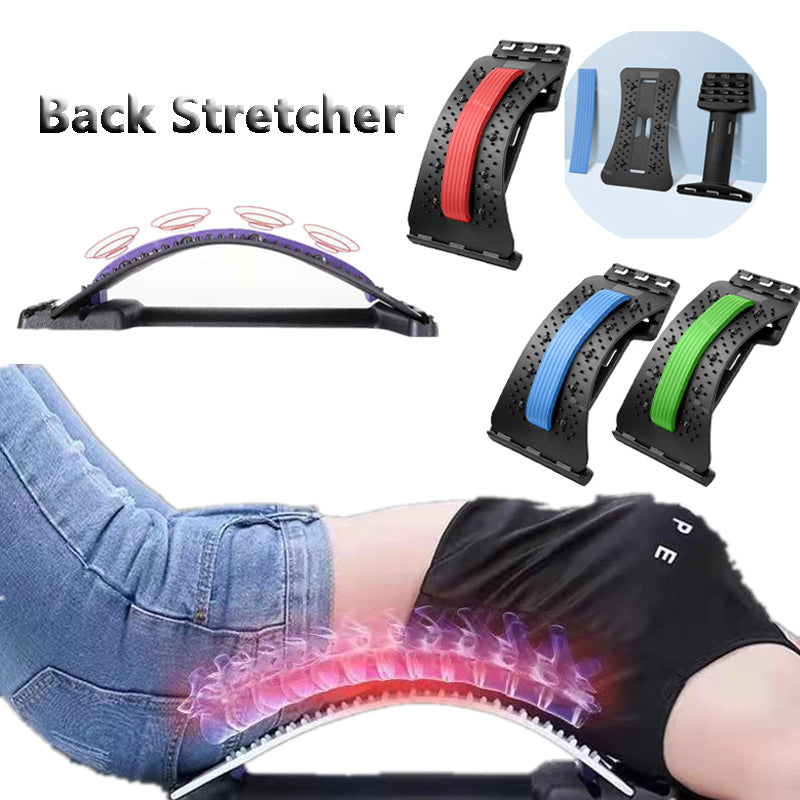 Adjustable Back Stretcher, Lumbar Back Cracker & Massager