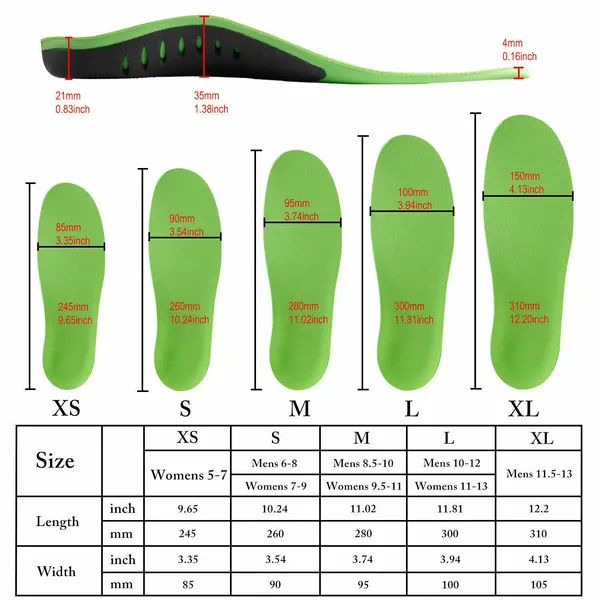Orthotic Arch Support Insoles for Flat Feet and High Arches