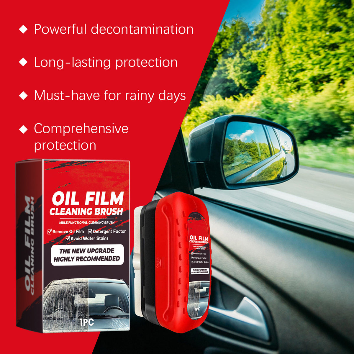 Car Glass Oil Film Cleaner Brush, Windshield Cleaner Tool