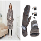 USB Heated Wearable Blanket Hoodie, Oversized Sherpa Heated Robe