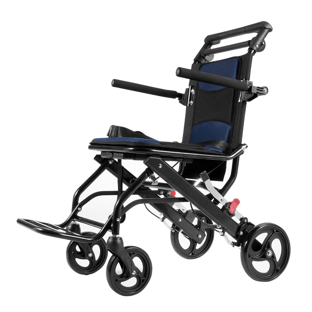 Lightweight Folding Transport Chair, Aluminum, 220lbs