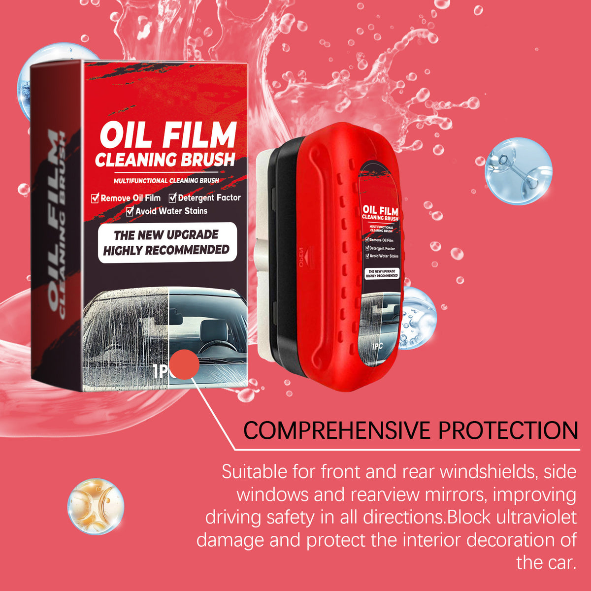 Car Glass Oil Film Cleaner Brush, Windshield Cleaner Tool