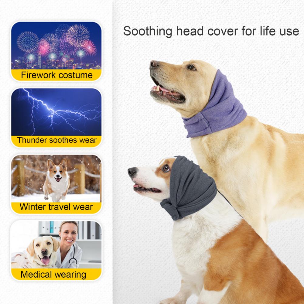 Pet Ear Muff Hoodie, Noise Cover Head Wrap for Dogs and Cats