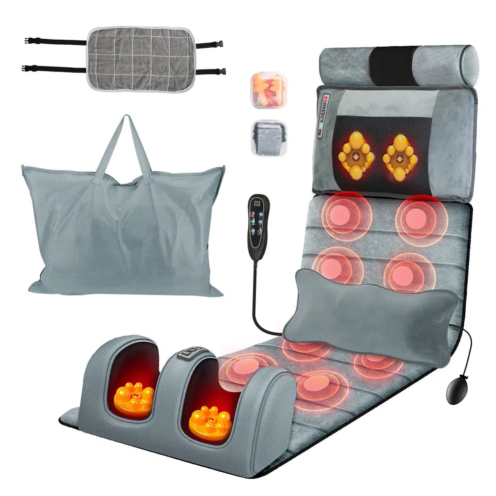 Full Body Heated Vibration Massage Mat with Neck & Foot Massage