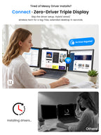 UPERFECT 14 Inch Triple Portable Monitor, Laptop Screen Extender