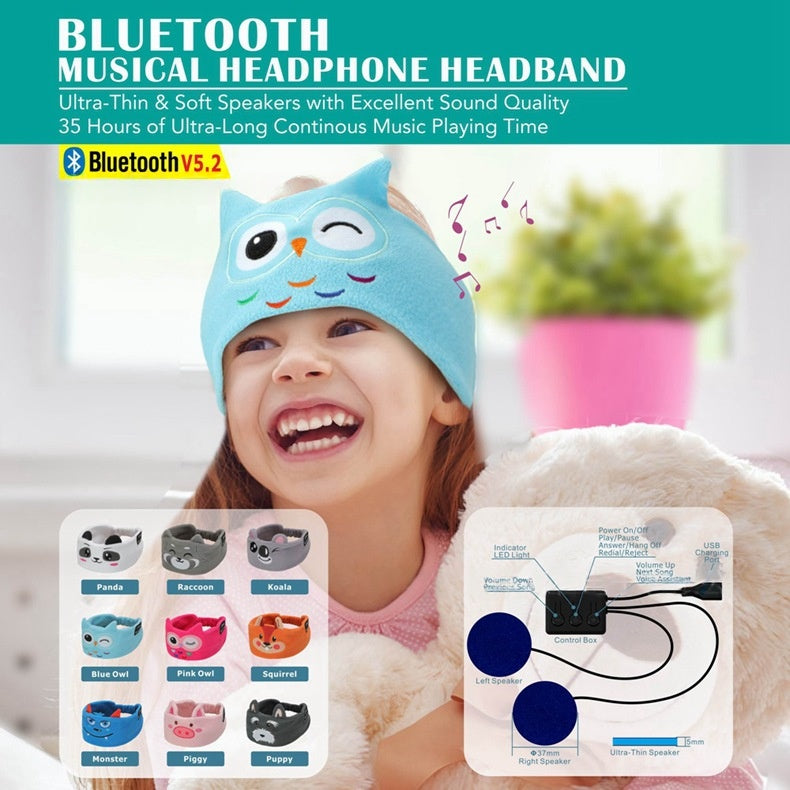 Bluetooth Sleep Headband Headphones, Cute Animal Designs