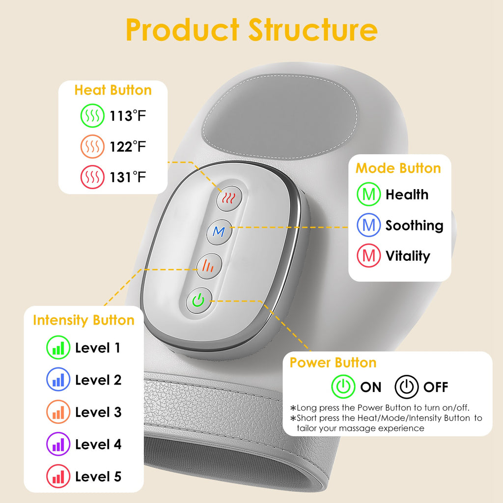 Heated Hand Massager with Compression, Cordless, 14 Airbags
