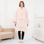 USB Heated Wearable Blanket Hoodie, Oversized Sherpa Heated Robe
