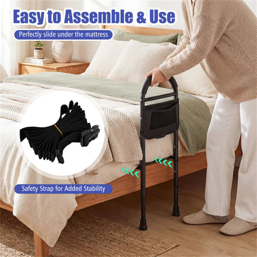 Height Adjustable Bed Assist Rail for Elderly Adults