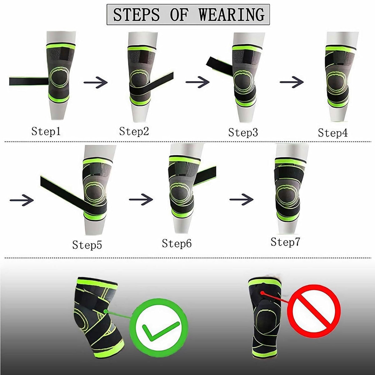 Adjustable Knee Support Wrap with Compression Straps, Unisex