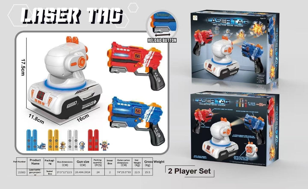 Laser Tag Gun Set with Red and Blue Projector Guns