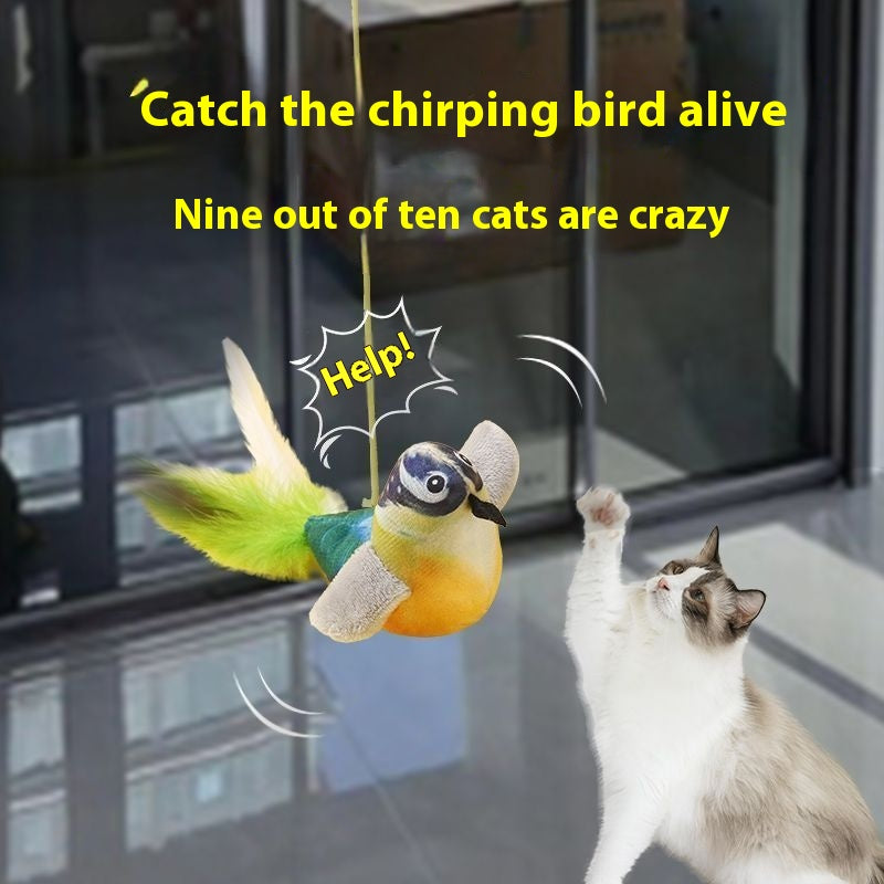 Chirping Bird Cat Toy, Hanging Door Swing Cat Teaser