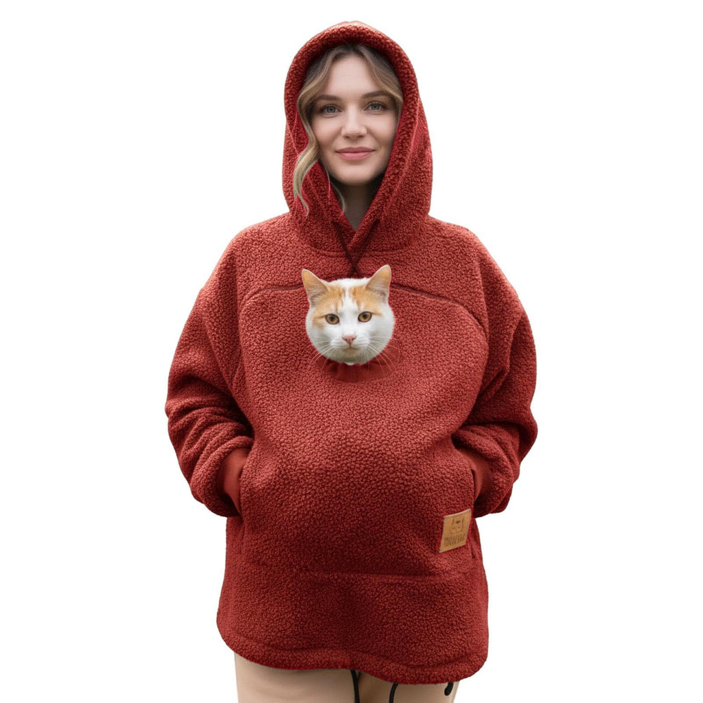 Women's Pet Pouch Hoodie with Kangaroo Pocket for Cats