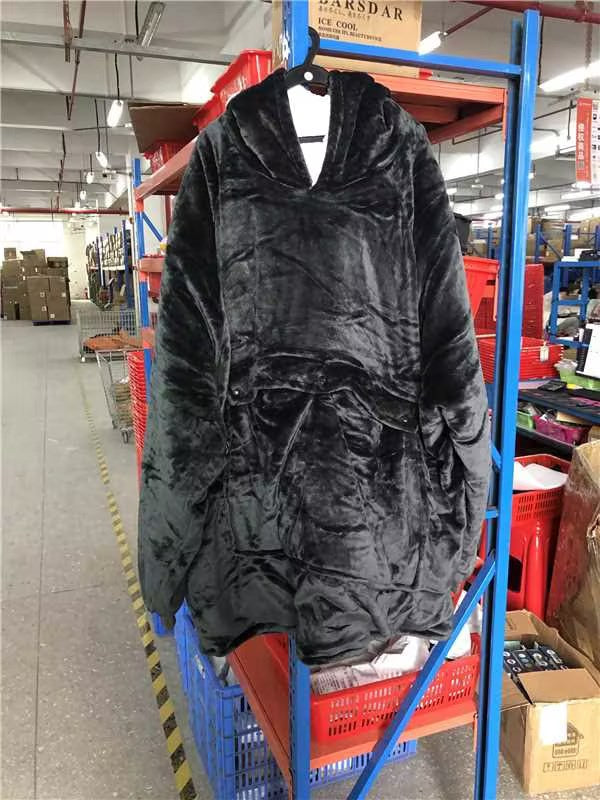 USB Heated Wearable Blanket Hoodie, Oversized Sherpa Heated Robe