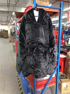 USB Heated Wearable Blanket Hoodie, Oversized Sherpa Heated Robe