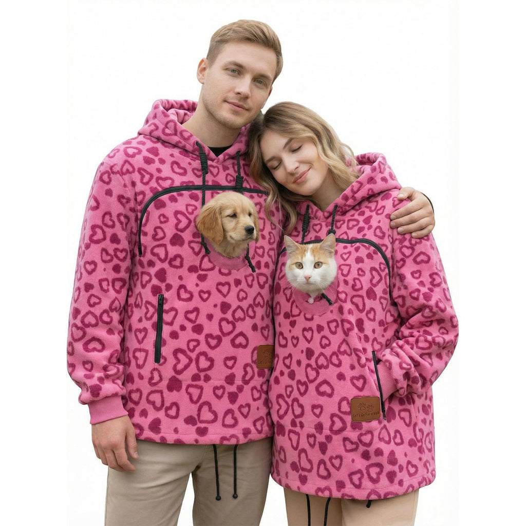 Women's Pet Pouch Hoodie with Kangaroo Pocket for Cats