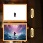 Jesus LED Light Painting, Light-Up Cross Frame Night Light