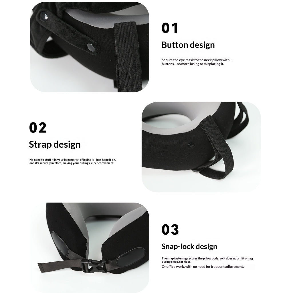 Travel Sleep Set: Memory Foam Neck Pillow and Eye Mask