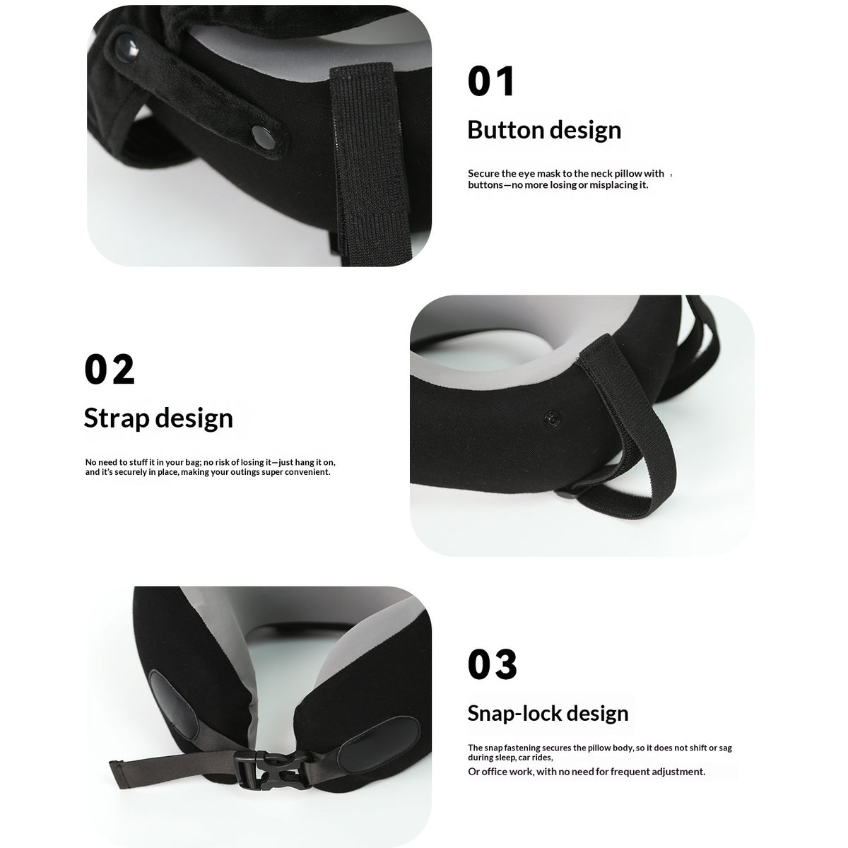 Travel Sleep Set: Memory Foam Neck Pillow and Eye Mask