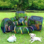 Portable Cat Enclosure, 7-in-1 Outdoor Catio with Tent & Tunnel