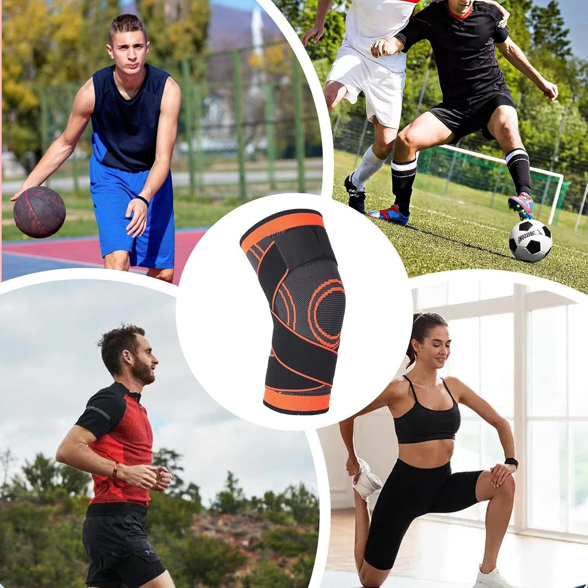 Adjustable Knee Support Wrap with Compression Straps, Unisex