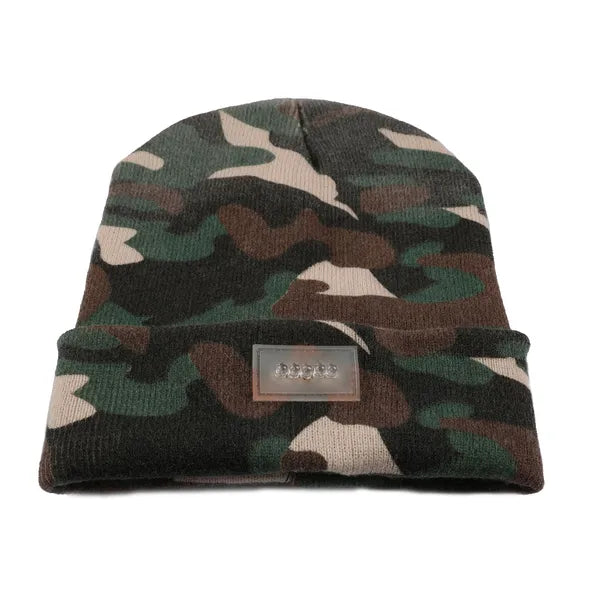 LED Beanie Hat with Removable Headlamp, Warm Knit Winter Hat