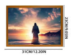 Jesus LED Light Painting, Light-Up Cross Frame Night Light