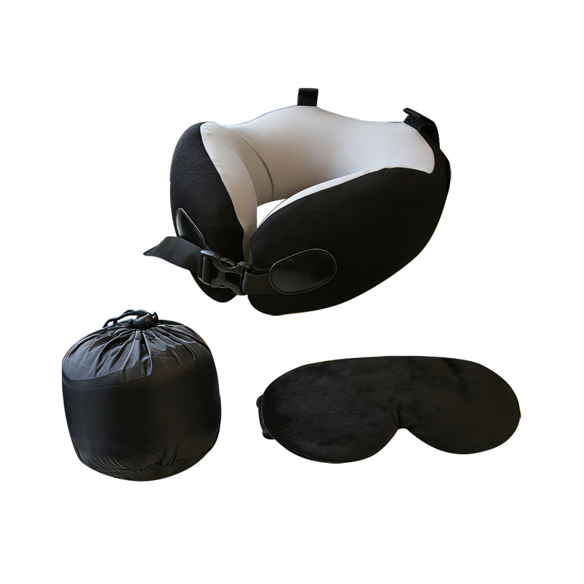 Travel Sleep Set: Memory Foam Neck Pillow and Eye Mask
