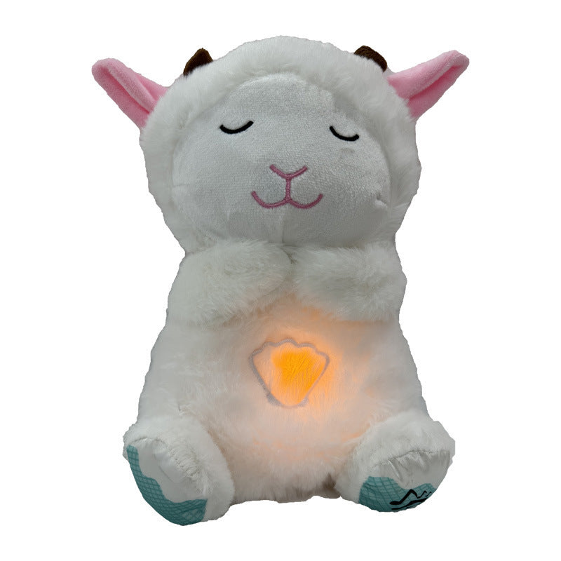 Breathing Lamb Plush Toy with Soothing Sleep Music
