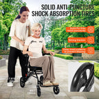 Lightweight Folding Transport Chair, Aluminum, 220lbs