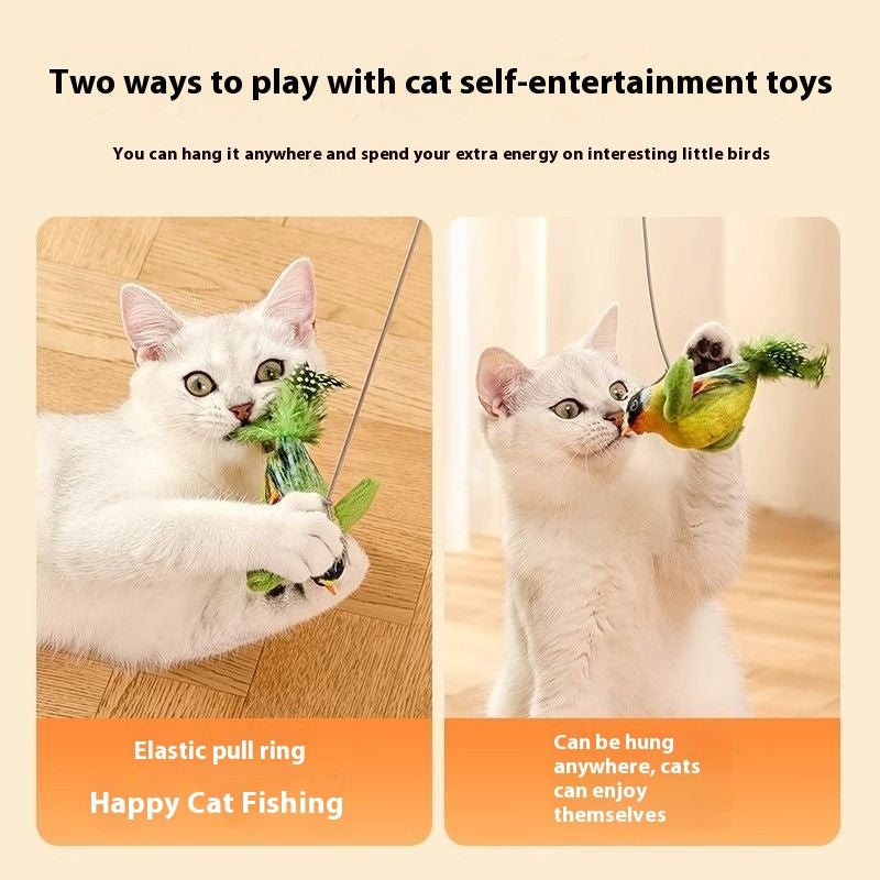 Chirping Bird Cat Toy, Hanging Door Swing Cat Teaser