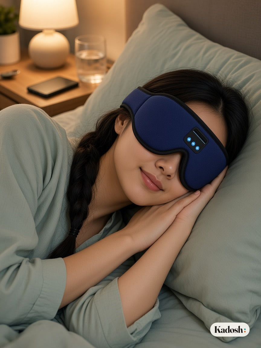 Bluetooth Sleep Mask with Built-in Speakers, Blackout