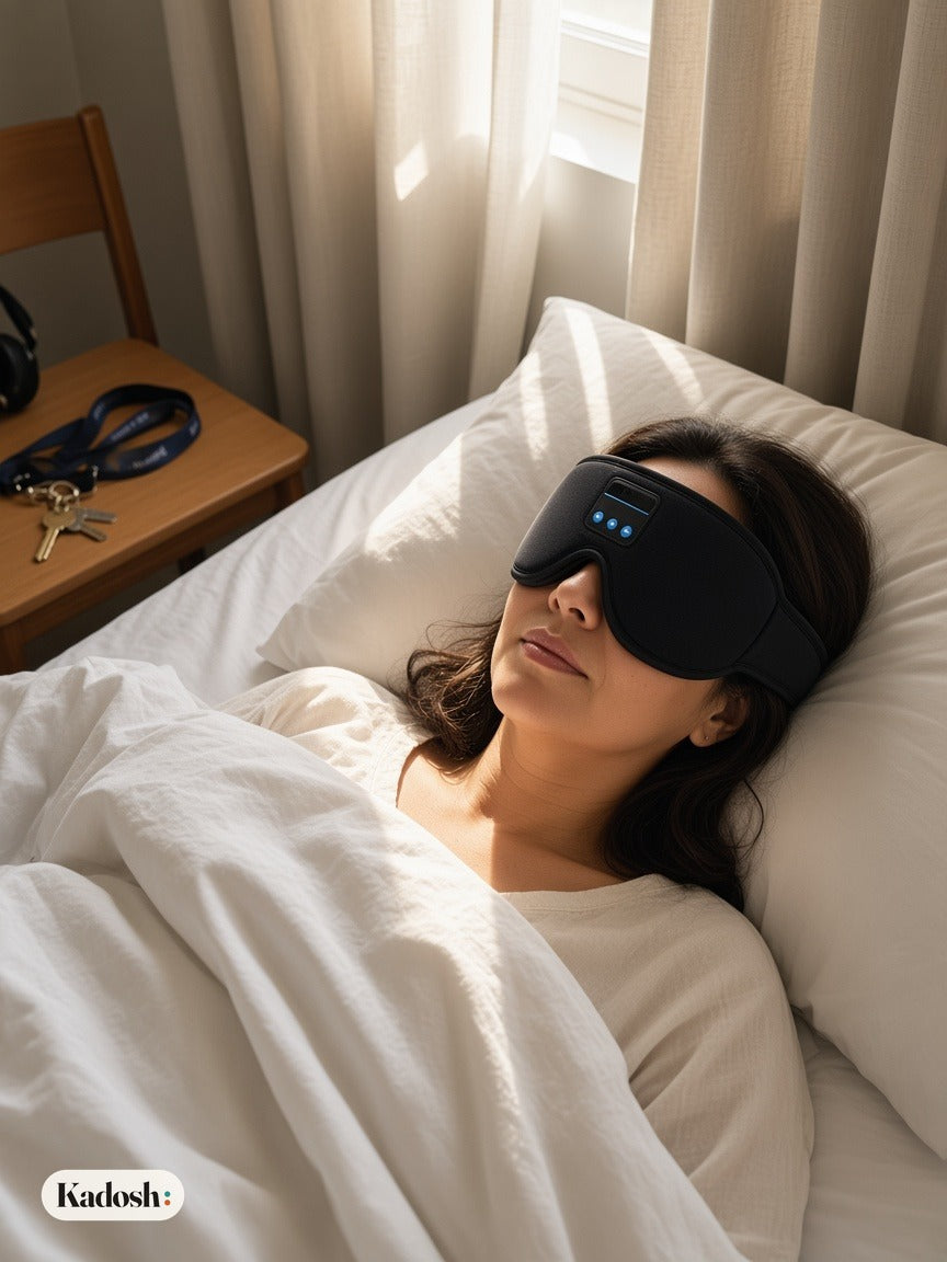 Bluetooth Sleep Mask with Built-in Speakers, Blackout