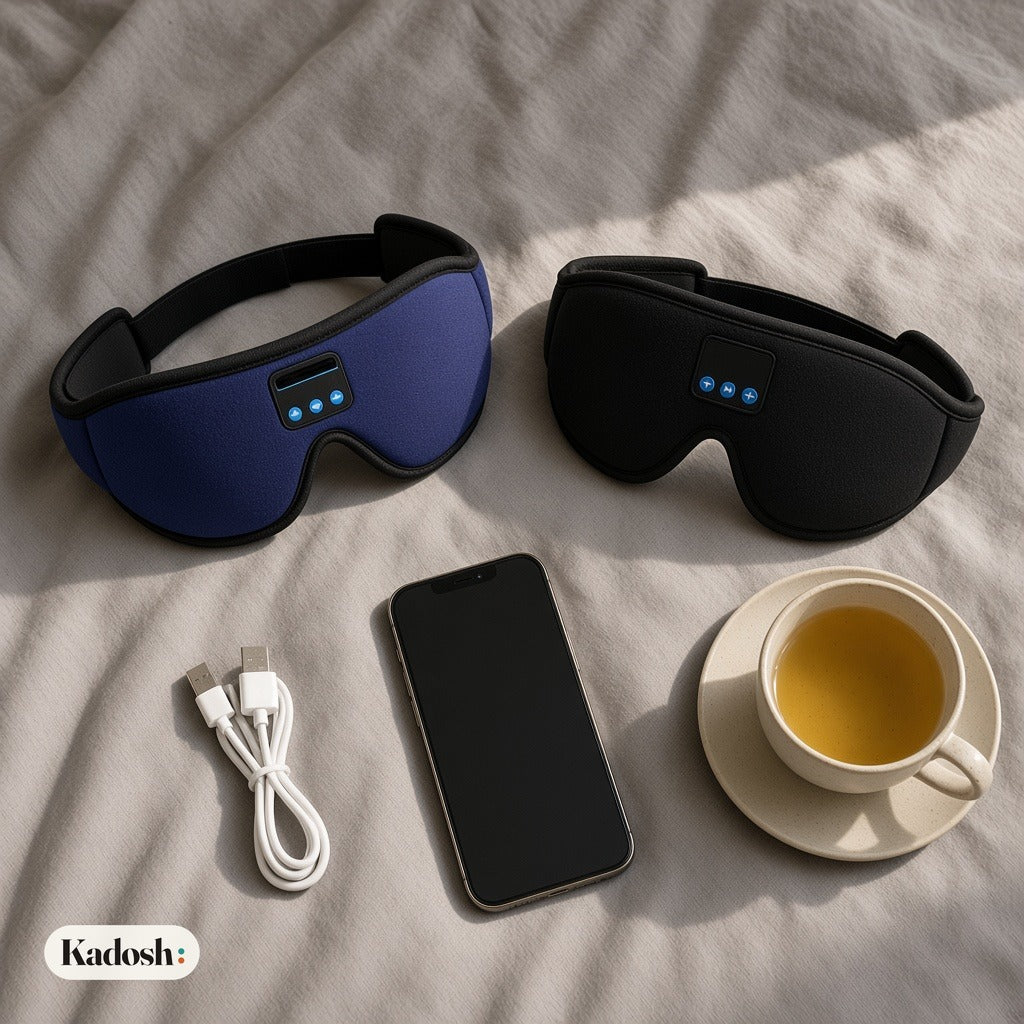 Bluetooth Sleep Mask with Built-in Speakers, Blackout